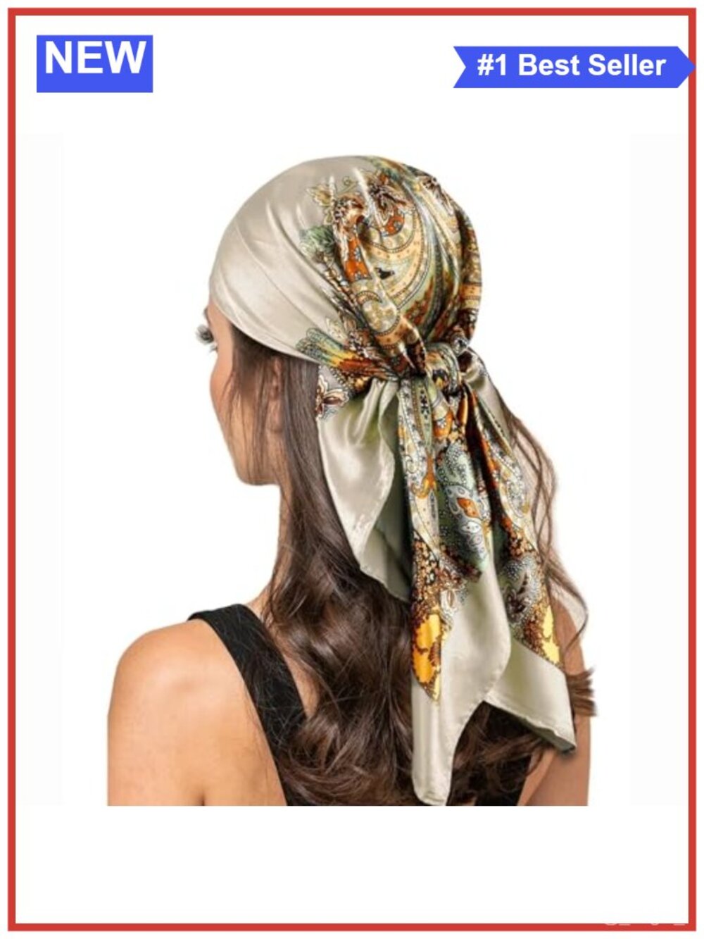 35" Satin Head Hair Scarf for Women Boho Neck Scarves Large Bandana Wrap
